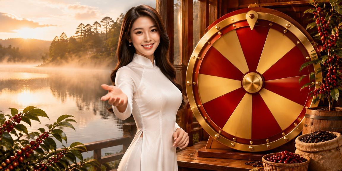 Người phụ nữ mặc áo dài tham gia bốc thăm may mắn tại Đà Lạt
