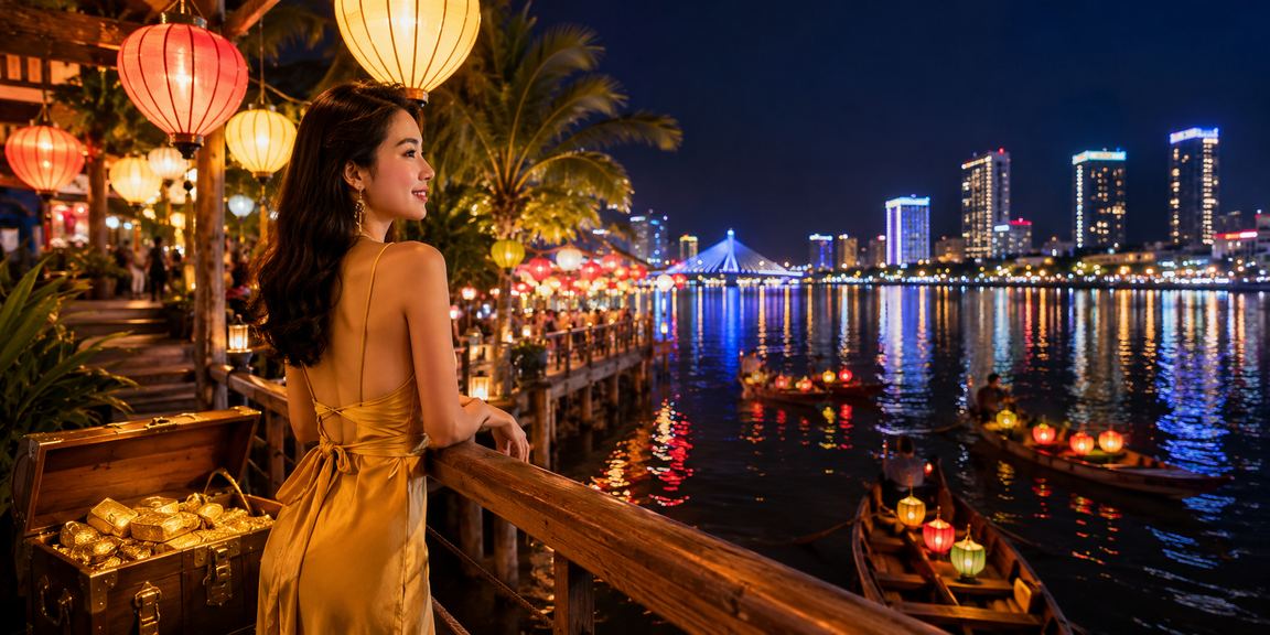 Người dân tham gia xổ số và trò chơi may mắn tại chợ đêm Đà Nẵng
